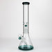 16" Single UFO perc 7mm glass water bong [G11024] Beaker Bong Purple Haze Smoke Inc Teal