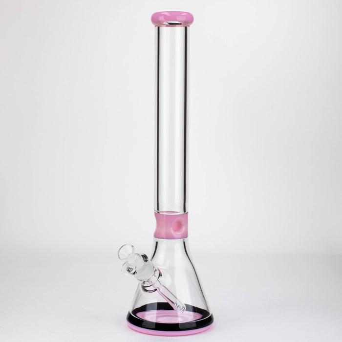 18" Classic 7 mm glass Beaker bong [G23172] Beaker Bong Purple Haze Smoke Inc Milk Pink