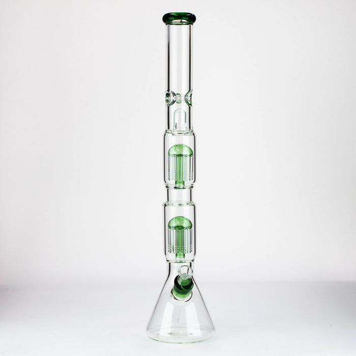 24.5" Dual 8 arms perc, with splash guard 7mm glass water bong [G11124] Beaker Bong Purple Haze Smoke Inc