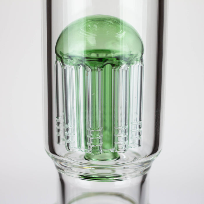 24.5" Dual 8 arms perc, with splash guard 7mm glass water bong [G11124] Beaker Bong Purple Haze Smoke Inc