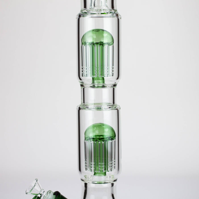 24.5" Dual 8 arms perc, with splash guard 7mm glass water bong [G11124] Beaker Bong Purple Haze Smoke Inc