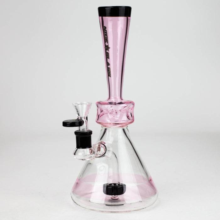 NG-10 inch Thin Waist Bubbler [S369] Glass Bong High-End Brands Glass PINK+BLACK
