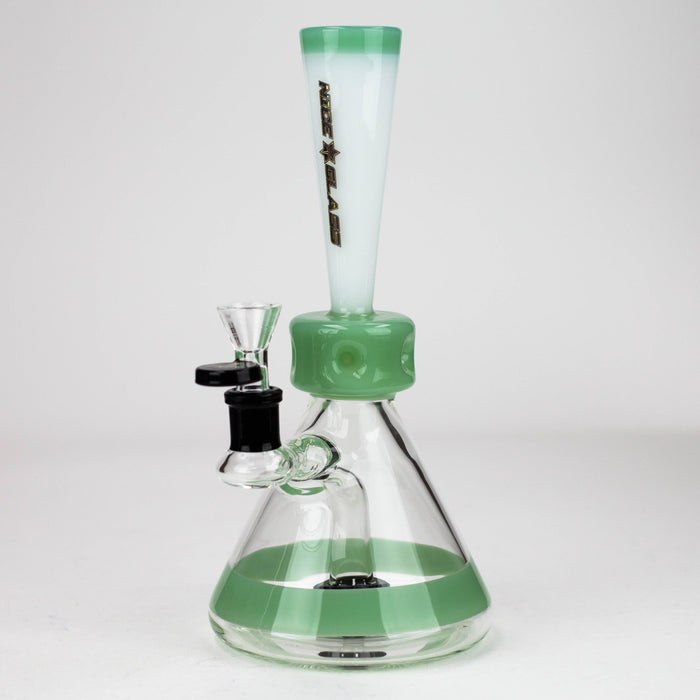 NG-10 inch Thin Waist Bubbler [S369] Glass Bong High-End Brands Glass MINT+WHITE