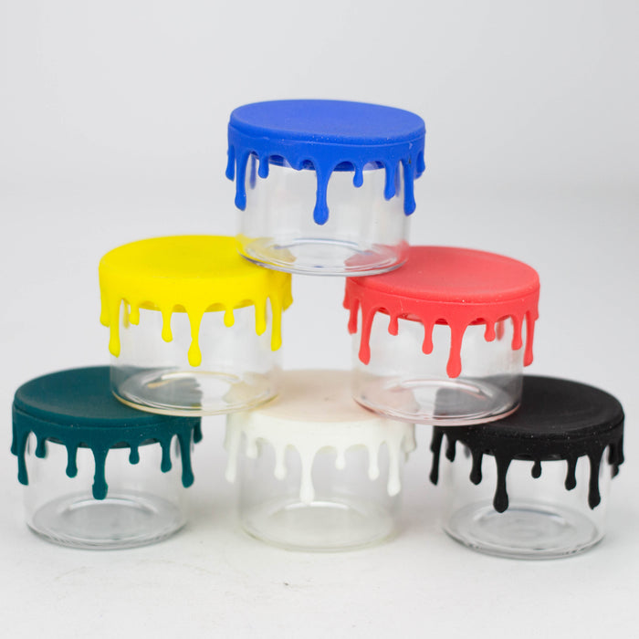 Glass Dab Container with silicone lid Dab Container box of 12 [SI32]