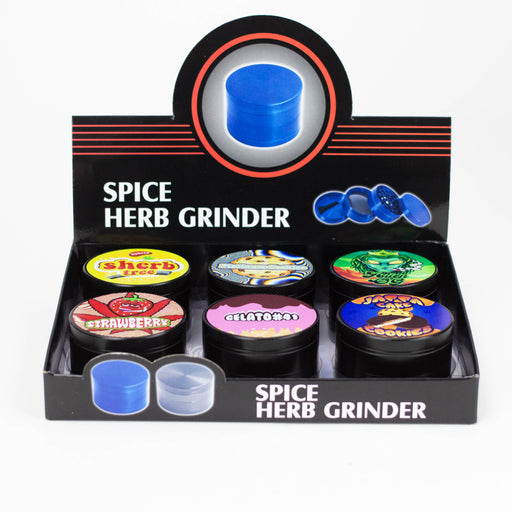4 Parts Spice Herb Grinder Assorted Box of 6 Display Pack Canadian Distributor