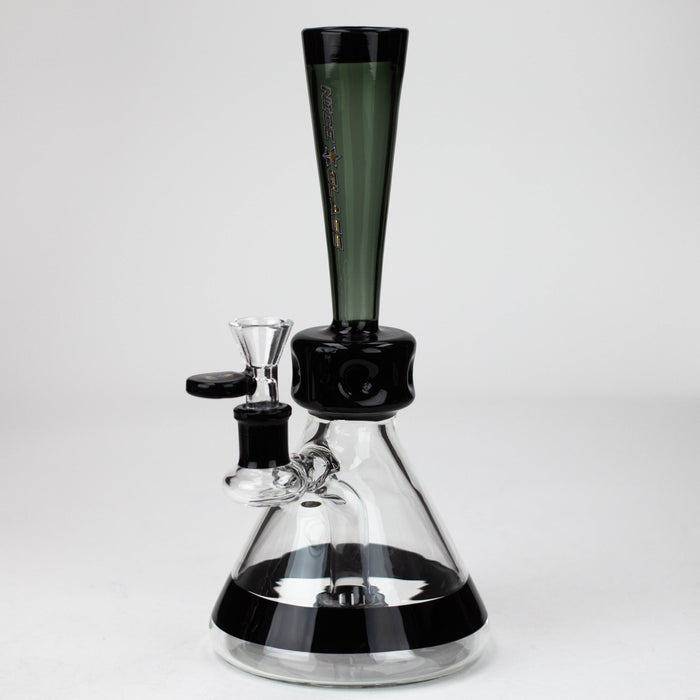 NG-10 inch Thin Waist Bubbler [S369] Glass Bong High-End Brands Glass BLACK+SMOKE