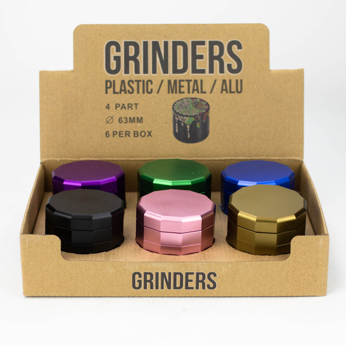 4 Part Aluminum Grinder with magnetic clouser Box of 6 [G746]