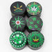 4 Parts Leaf Picture Novelty Herb Grinder Assorted Box of 6 Display Pack Canadian Distributor Leaf Design G506