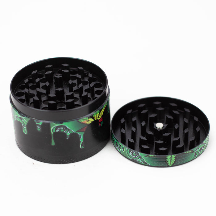4 Parts Leaf Picture Novelty Herb Grinder Assorted Box of 6 Display Pack Canadian Distributor