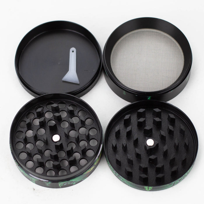 4 Parts Leaf Picture Novelty Herb Grinder Assorted Box of 6 Display Pack Canadian Distributor