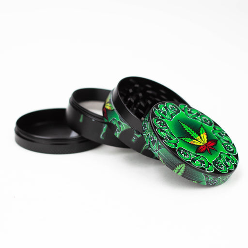 4 Parts Leaf Picture Novelty Herb Grinder Assorted Box of 6 Display Pack Canadian Distributor