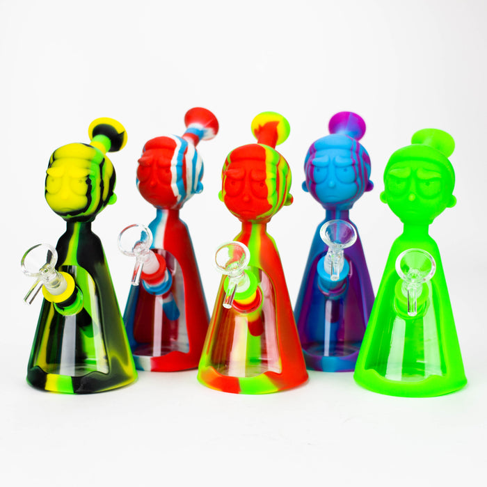 7" RM Cartoon multi colored silicone water bong [H120] Resin · Silicone · Plastic Bong ONE