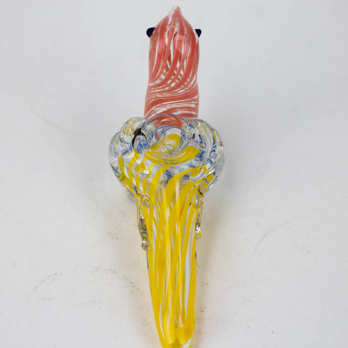 6" Animal Pipe - Dove Glass Pipe JJ Distribution
