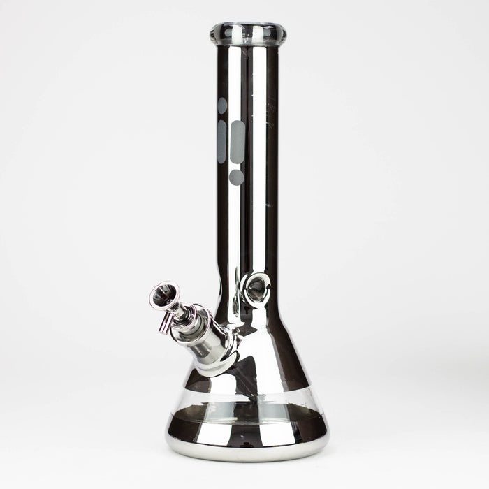 13.5" Infyniti 7 mm metallic beaker bong ( GP2041 ) Glass Bong ONE Silver