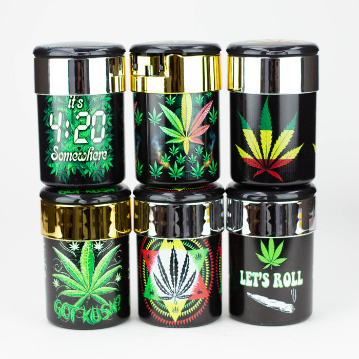 LED Butt Bucket Extinguishing Ashtray Plastic Ashtray ONE Leafs [C-aty01]