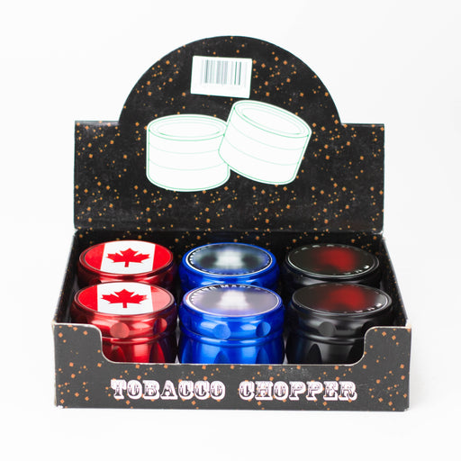 Z2.2" Drum Shape Canada Metal Grinder 4 Layers Box of 6 [GZ6271] Display Pack 777 Smoke