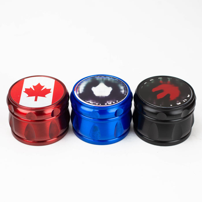 Z2.2" Drum Shape Canada Metal Grinder 4 Layers Box of 6 [GZ6271] Display Pack 777 Smoke
