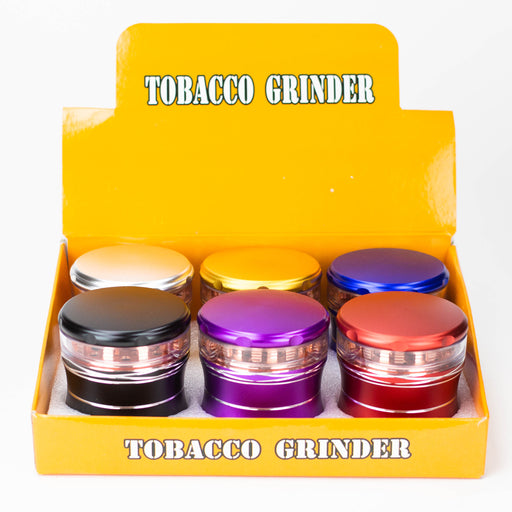 ZHeavy-duty 2.5" Aluminum Grinder 4 Layers Box of 6 [GA3361] Display Pack 777 Smoke