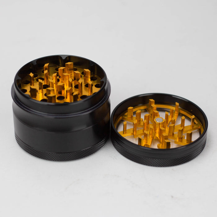 2.5" Lightning Aluminum Grinder 4 Layers with color acrylic window [GA021] Regular Grinder 777 Smoke