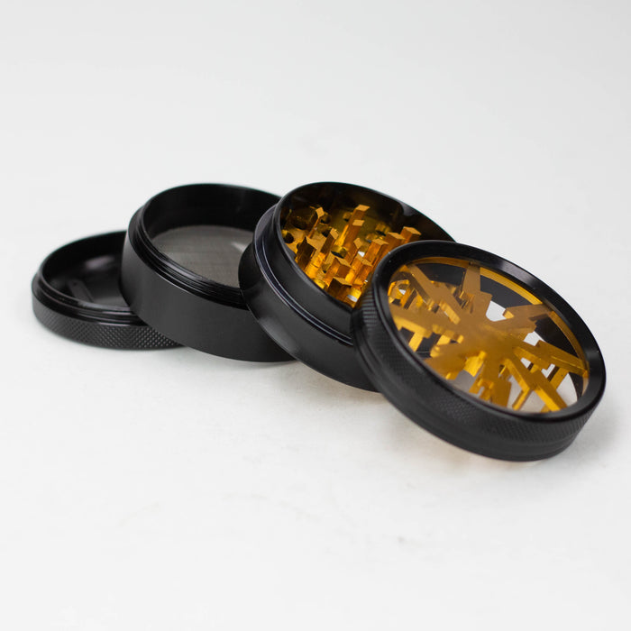 2.5" Lightning Aluminum Grinder 4 Layers with color acrylic window [GA021] Regular Grinder 777 Smoke