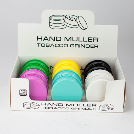 Z2.5" Macaron Plastic Grinder 3 Layers Box of 12 [GP020] Display Pack 777 Smoke