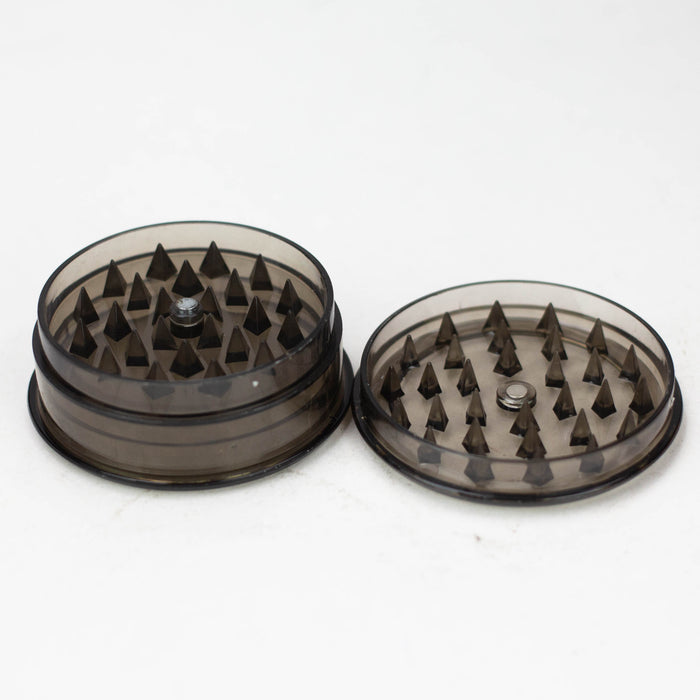 2.5" Transparent Plastic Grinder 3 Layers Box of 12 [GP010] Display Pack 777 Smoke