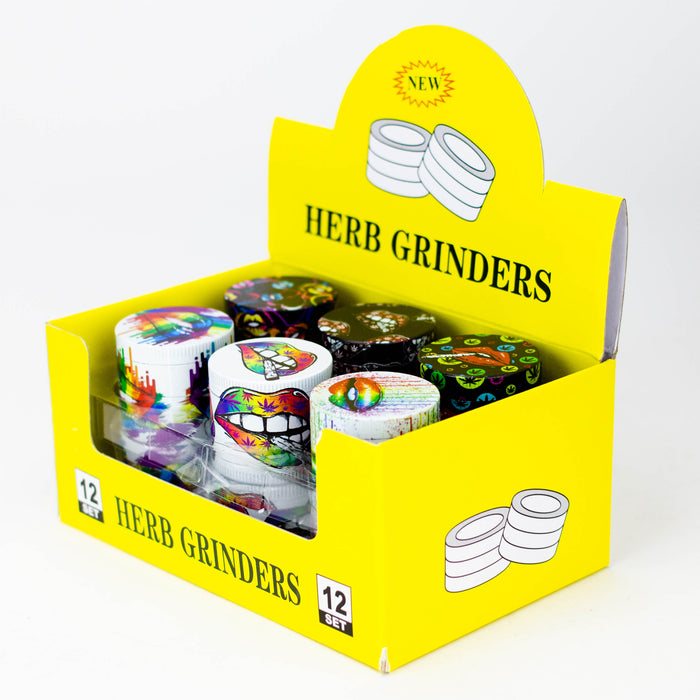 Z1.5" Metal Grinder Red Lips Design 4 Layers Box of 12 [GZ632] Display Pack 777 Smoke