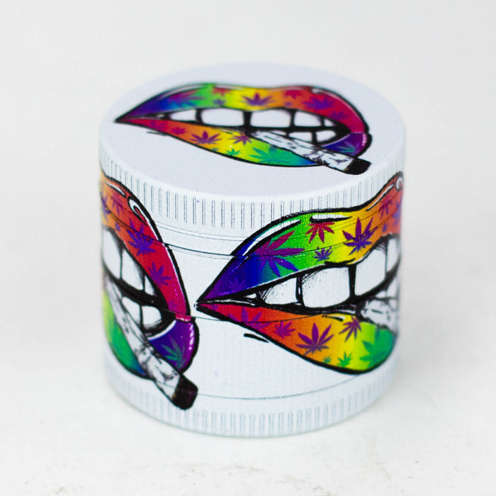 Z1.5" Metal Grinder Red Lips Design 4 Layers Box of 12 [GZ632] Display Pack 777 Smoke