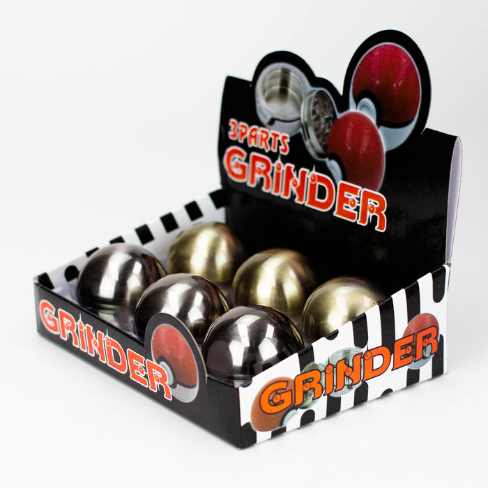 2" Ball Shape Metal Grinder 3 Layers Box of 6 [GZ6281] Display Pack 777 Smoke