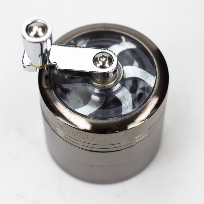 Z2" Hand Cranked Metal Grinder 4 Pieces Box of 6 [GZ6331] Display Pack 777 Smoke