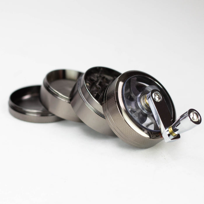 Z2" Hand Cranked Metal Grinder 4 Pieces Box of 6 [GZ6331] Display Pack 777 Smoke