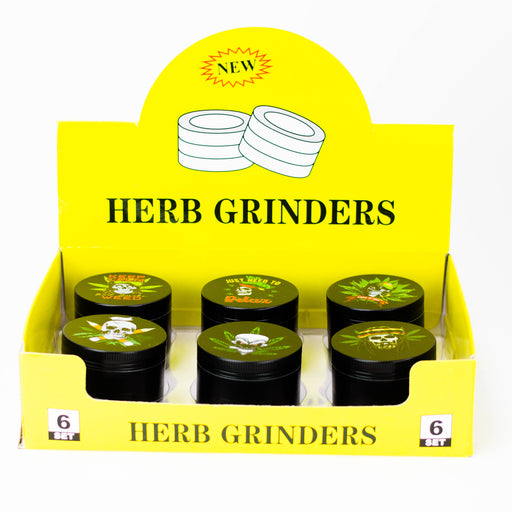 Z2" Metal Grinder Skull Pirate 4 Layers Box of 6 [GZ631] Display Pack 777 Smoke