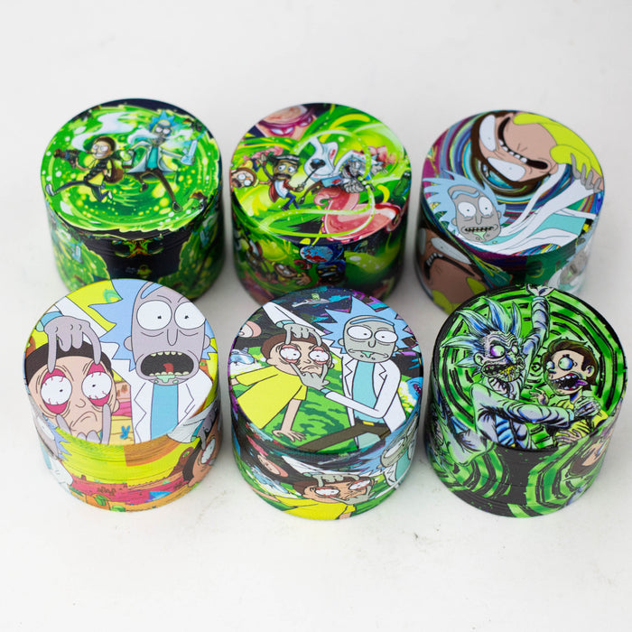 Z2.2" Metal Grinder RM Cartoon 4 Layers Box of 6 [GZ325] Display Pack 777 Smoke
