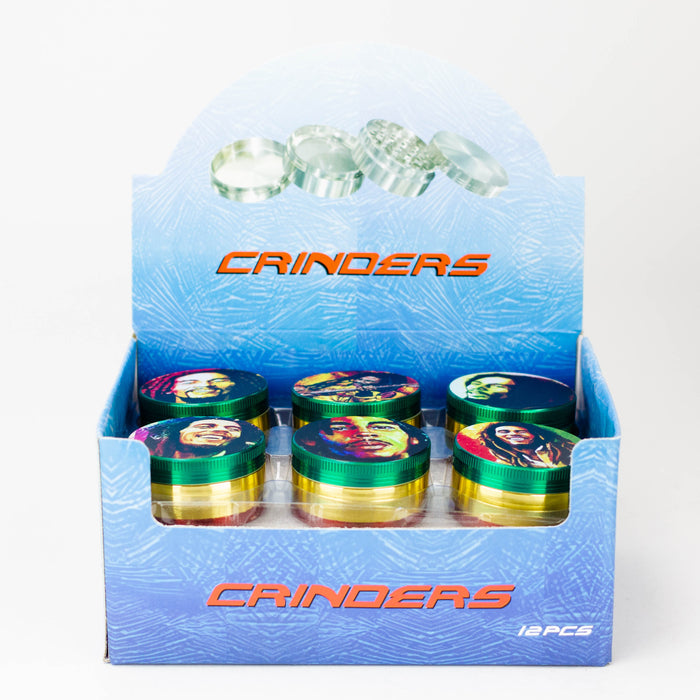 Z2" Metal Grinder with BM Design 3 Layers Box of 12 [GZ630] Display Pack 777 Smoke