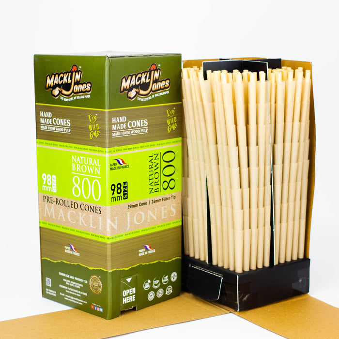 Macklin Jones - Natural Brown 98 mm Size Pre-Rolled cones Tower 800
