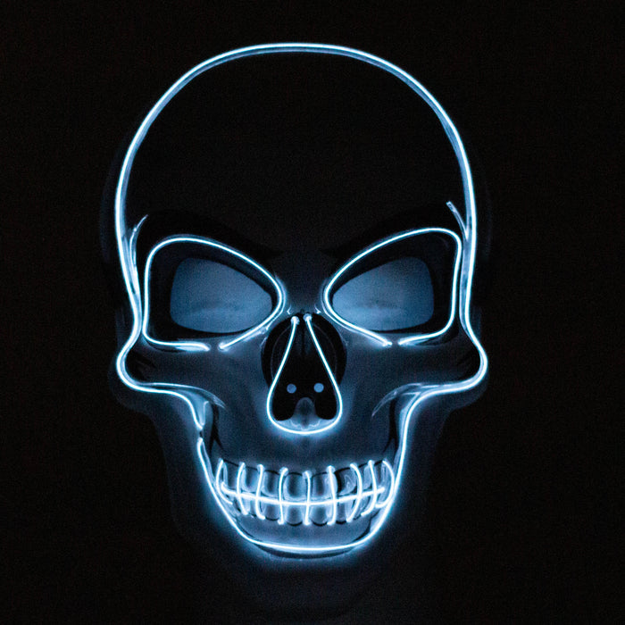 LED Neon Skull Mask for party or Halloween Costume Collectable Items JJ Distribution White