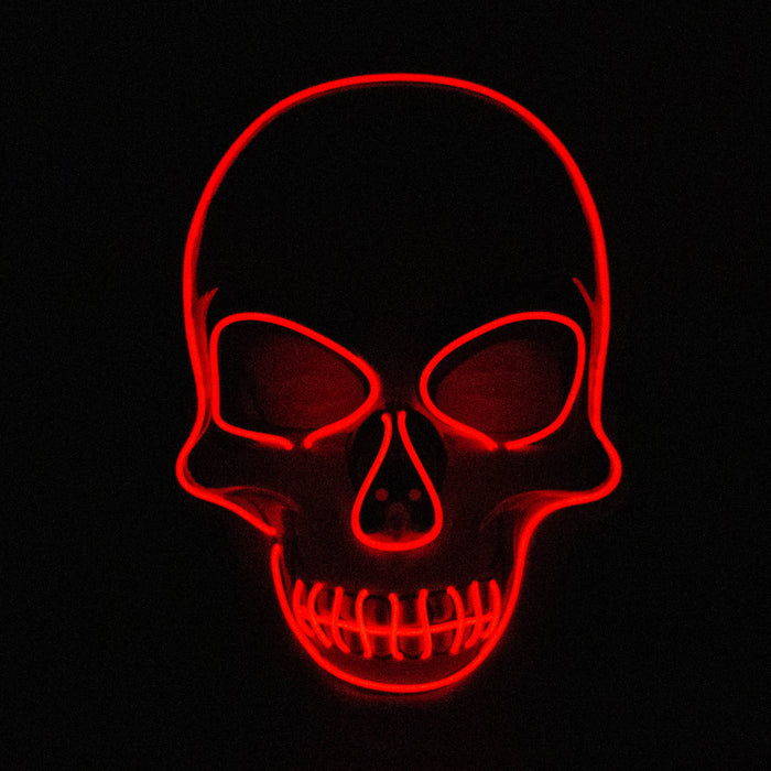 LED Neon Skull Mask for party or Halloween Costume Collectable Items JJ Distribution Red
