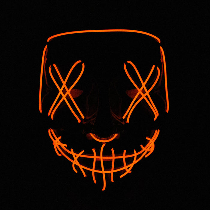 LED Neon Mask for party or Halloween Costume Gadget JJ Distribution Orange