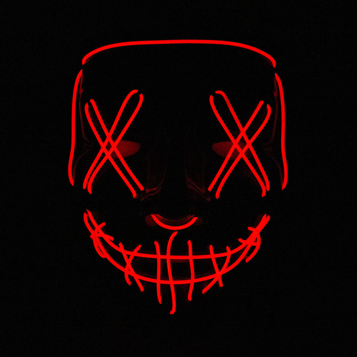 LED Neon Mask for party or Halloween Costume Gadget JJ Distribution Red