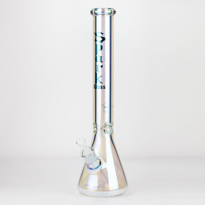 Spark | 18" Electorplated 9 mm glass water bong Bongs ONE White