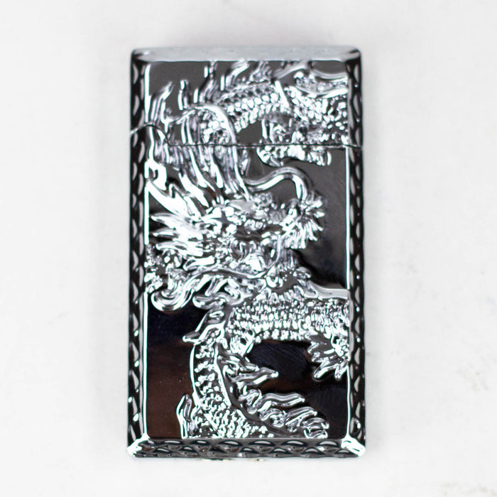 3D Dragon Design Single Flame Torch Lighter Lighters 777 Smoke Silver