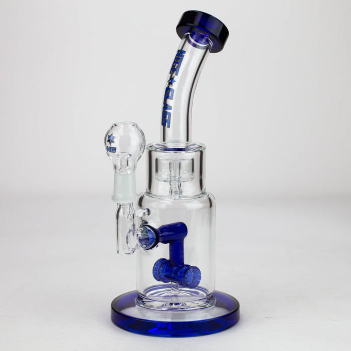 NG | 9 inch Double Wheel Perc Rig [N8002] Rig High-End Brands Glass Blue
