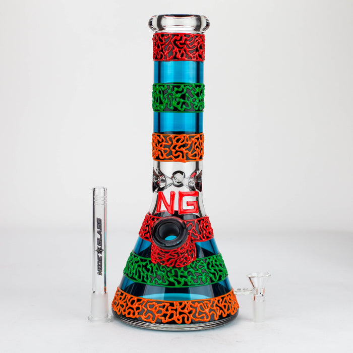NG | 13 inch 9mm Glow-In-The-Dark Beaker [ST008] Glass Bong High-End Brands Glass