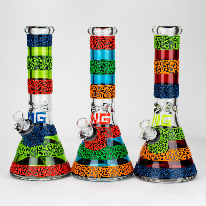 NG | 13 inch 9mm Glow-In-The-Dark Beaker [ST008] Glass Bong High-End Brands Glass