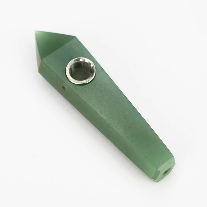 Acid Secs | Green Adventurine Crystal Pipe with Choke Quartz hand pipe Acid Secs Productions Inc.