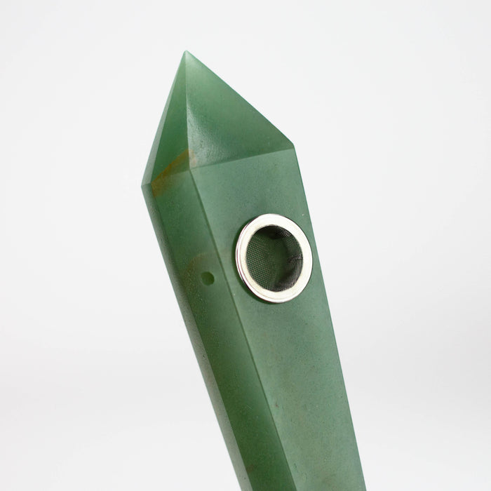 Acid Secs | Green Adventurine Crystal Pipe with Choke Quartz hand pipe Acid Secs Productions Inc.