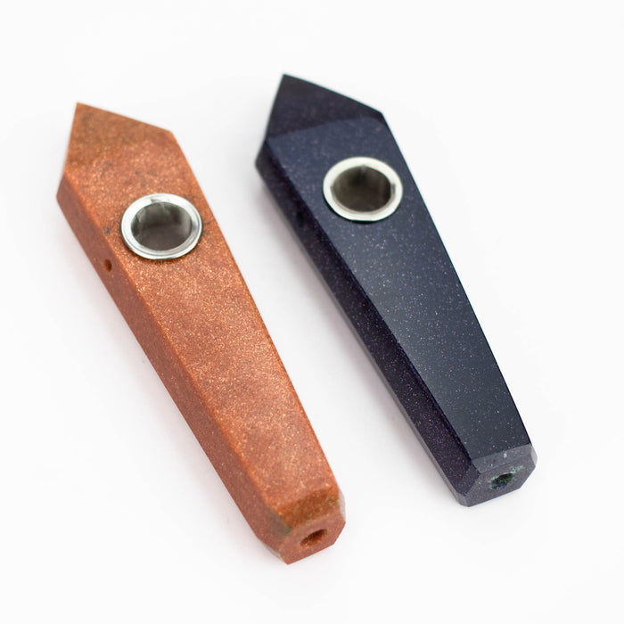 Acid Secs | Golden Stone Crystal Pipe with Choke Quartz hand pipe Acid Secs Productions Inc.