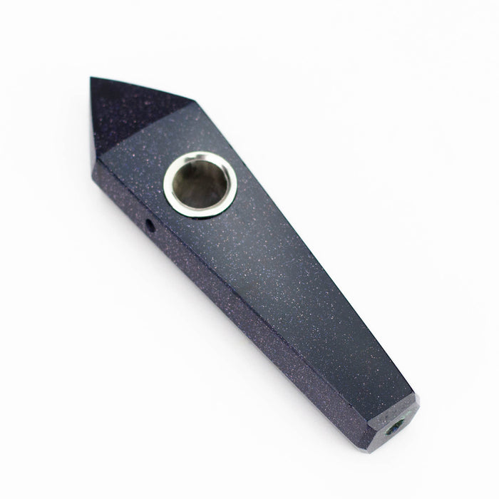 Acid Secs | Golden Stone Crystal Pipe with Choke Quartz hand pipe Acid Secs Productions Inc. Blue