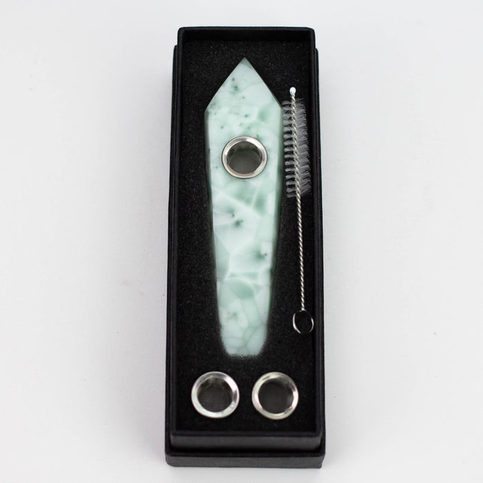 Acid Secs | Snow Green Crystal Pipe with Choke Quartz hand pipe Acid Secs Productions Inc.