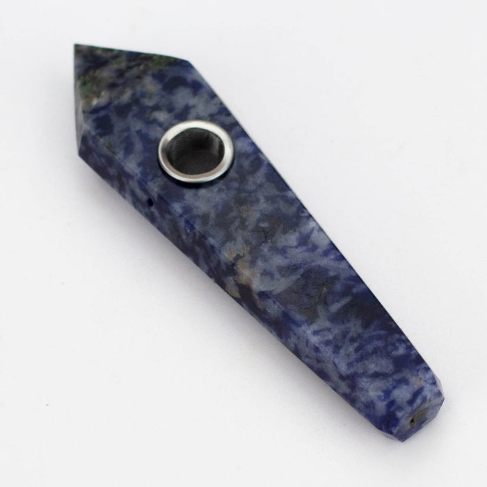 Acid Secs | Blue Dot Stone Crystal Pipe with Choke